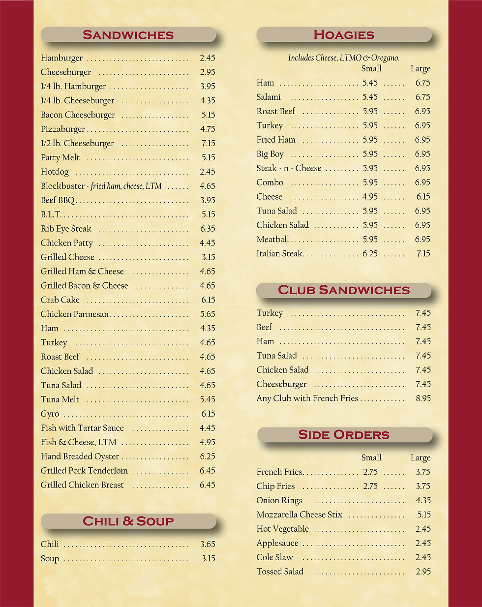 Family Dining Stoner's Restaurant Chambersburg